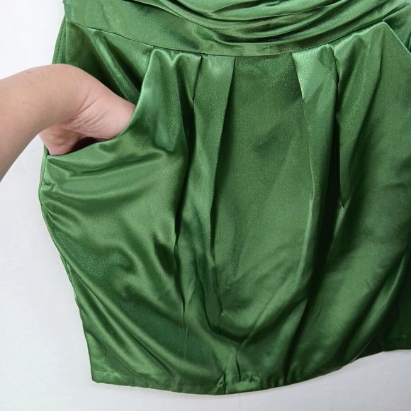 NWT David's Bridal Formal Event Dress $99 Clover Green Size 6 Pockets Sleeveless - Picture 3 of 16